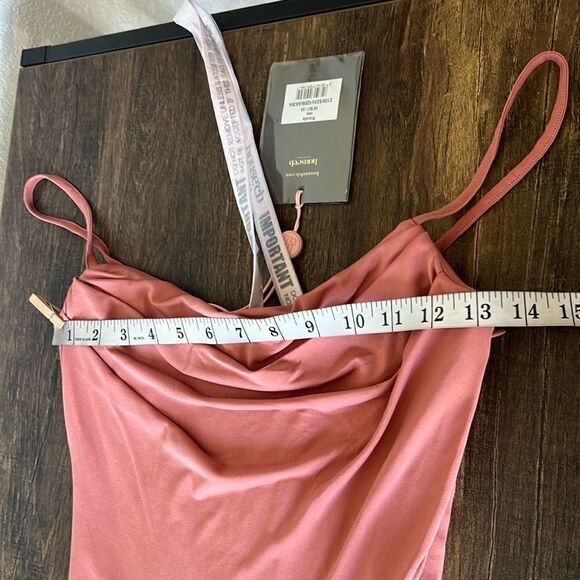 NWT HOUSE OF CB MARCIELLA ROSE DRAPED CORSET MIDI DRESS PINK - Picture 5 of 16